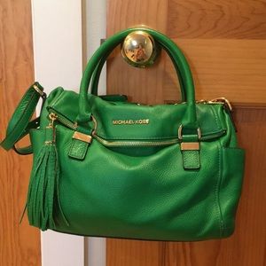 Michael Kors kelly green crossbody leather handbag